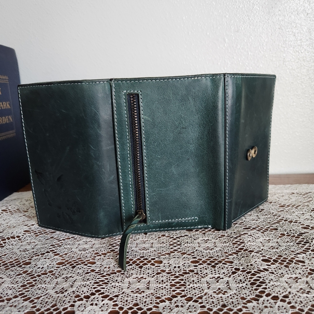 Distressed Embossed Leather Wallet - Picture 6 of 15
